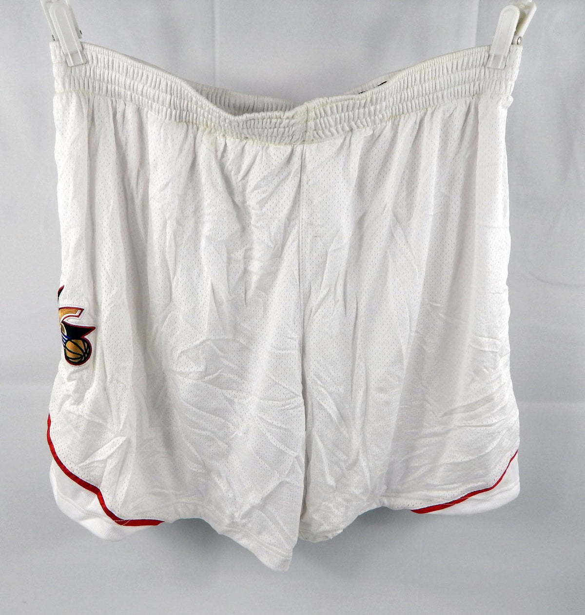 2006-09 Philadelphia 76ers Game Issued White Shorts 46 112 Pic2