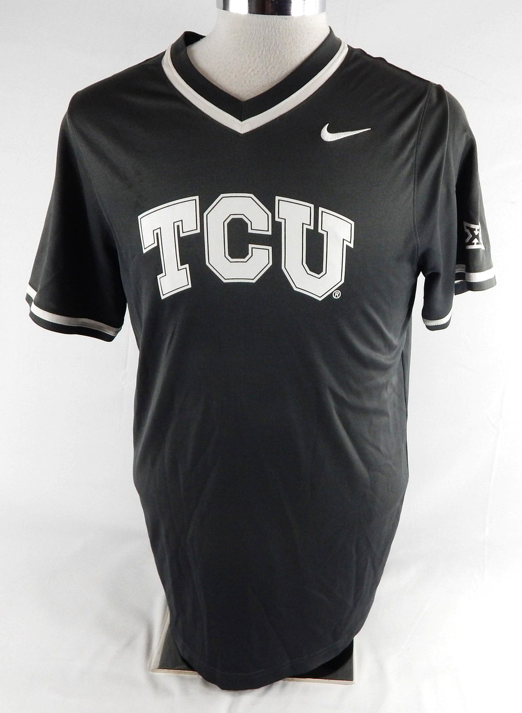 2020 Texas Christian TCU Frogs #12 Game Used Grey Practice Jersey Baseball L 691