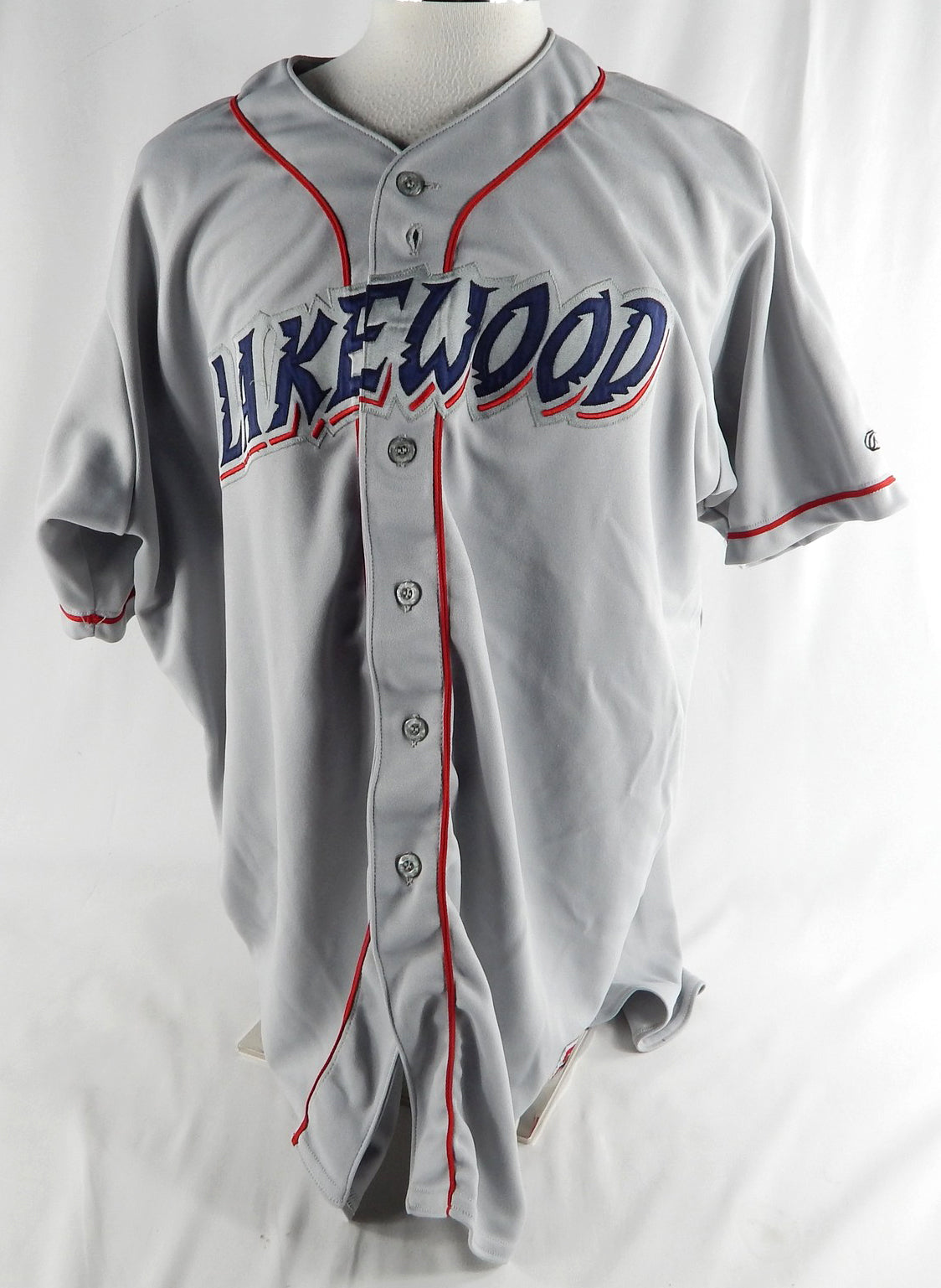 2018 Lakewood BlueClaws Damon Jones #55 Game Used Grey Jersey 52 747