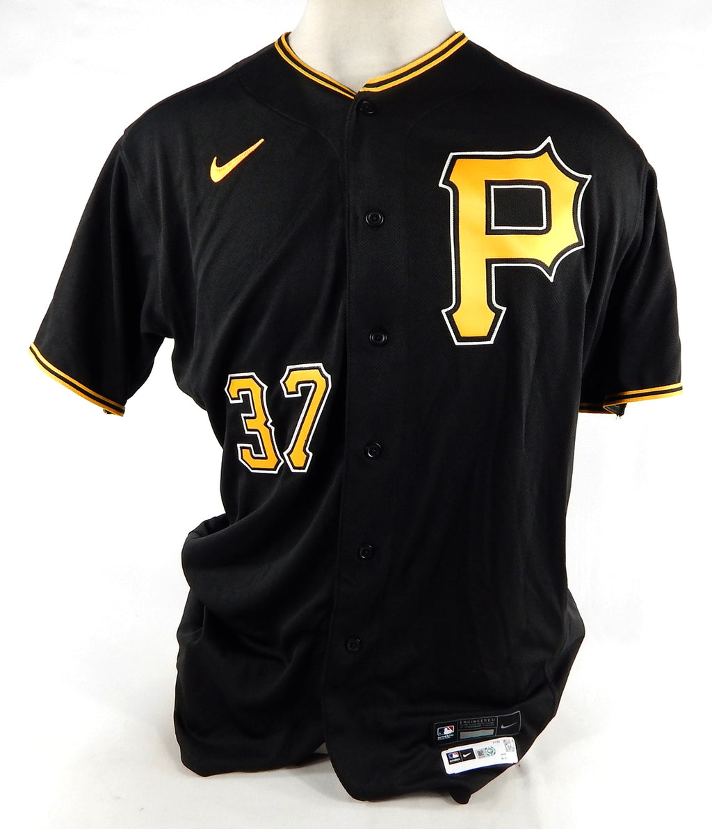 2020 Pittsburgh Pirates Edgar Santana #37 Game Issued Black Jersey 46 796 Pic2