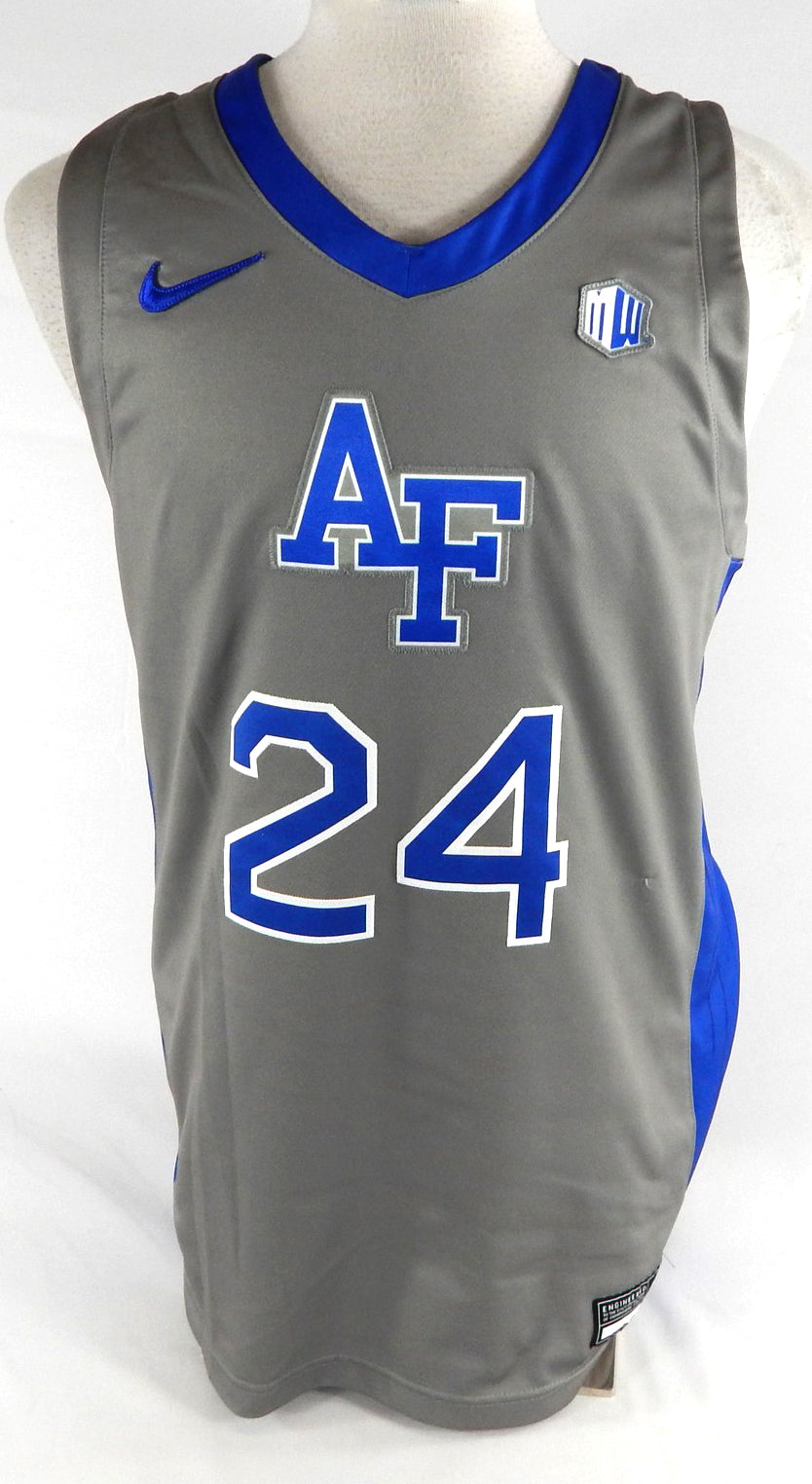 2021-22 Air Force Falcons #24 Game Issued Pos Used Grey Jersey Basketball L 267