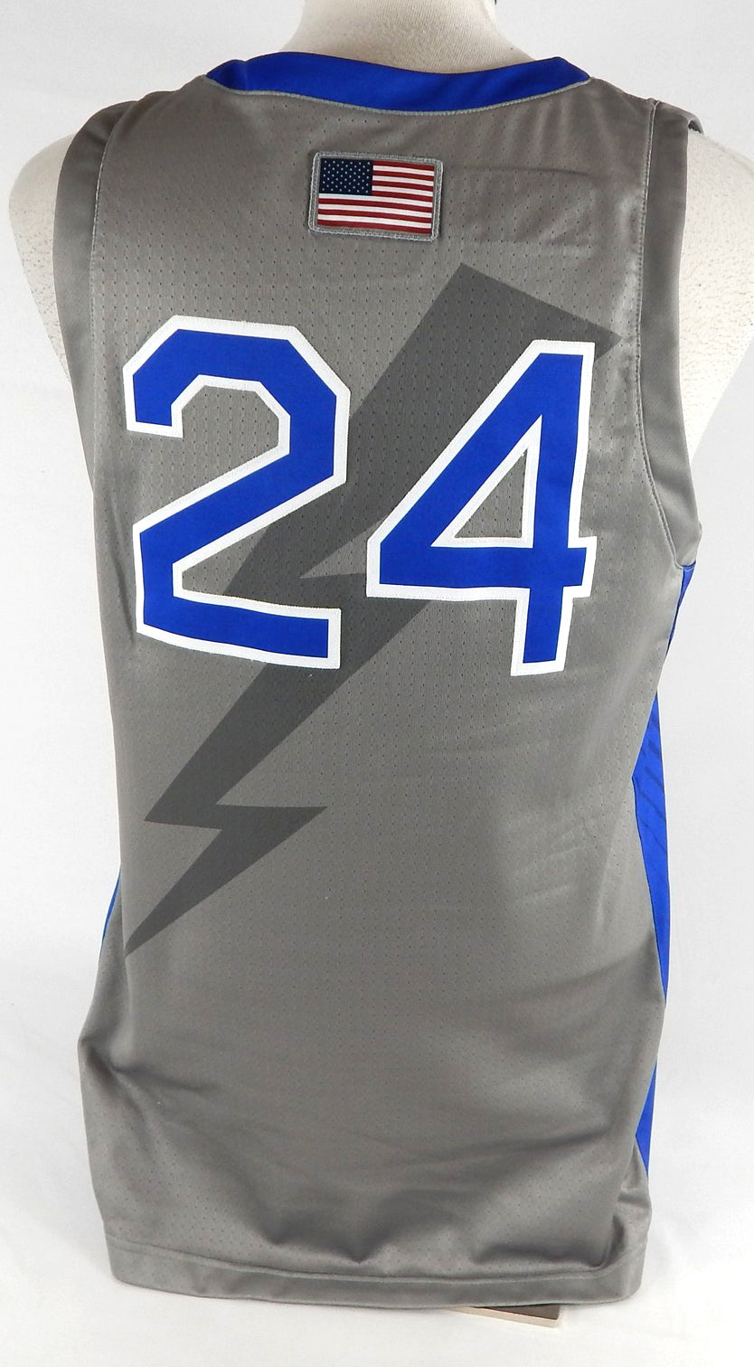 2021-22 Air Force Falcons #24 Game Issued Pos Used Grey Jersey Basketball L 267 Pic2
