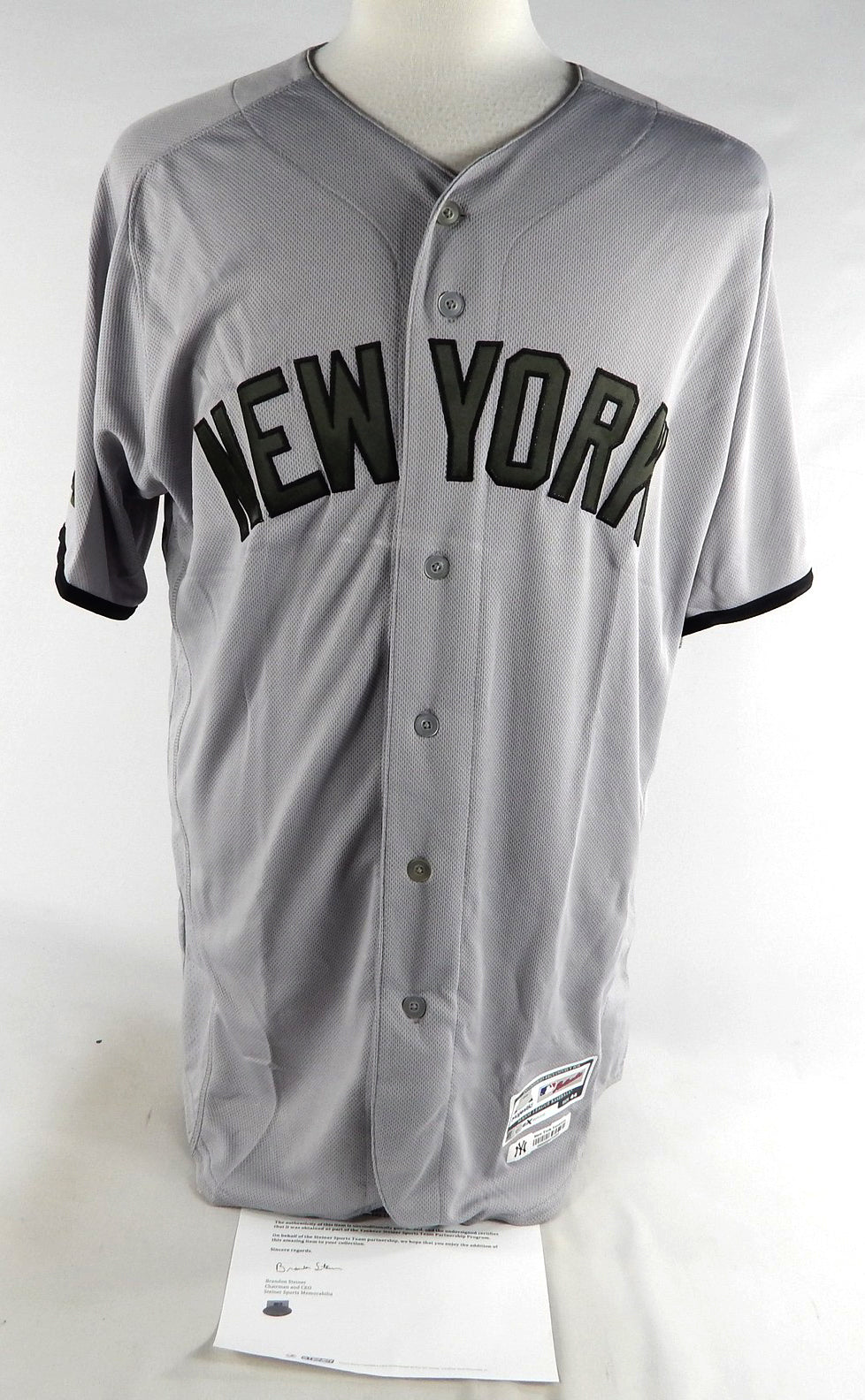 2017 New York Yankees Blank Game Issued Grey Jersey Memorial Day 44 460