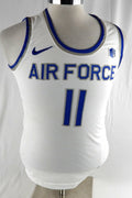 2020-21 Air Force Falcons #11 Game Used White Jersey Basketball M 61