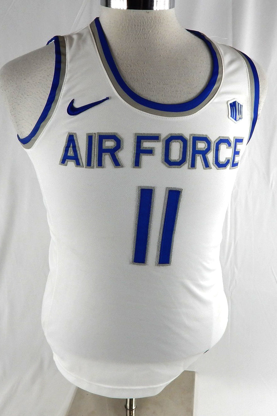 2020-21 Air Force Falcons #11 Game Used White Jersey Basketball M 61