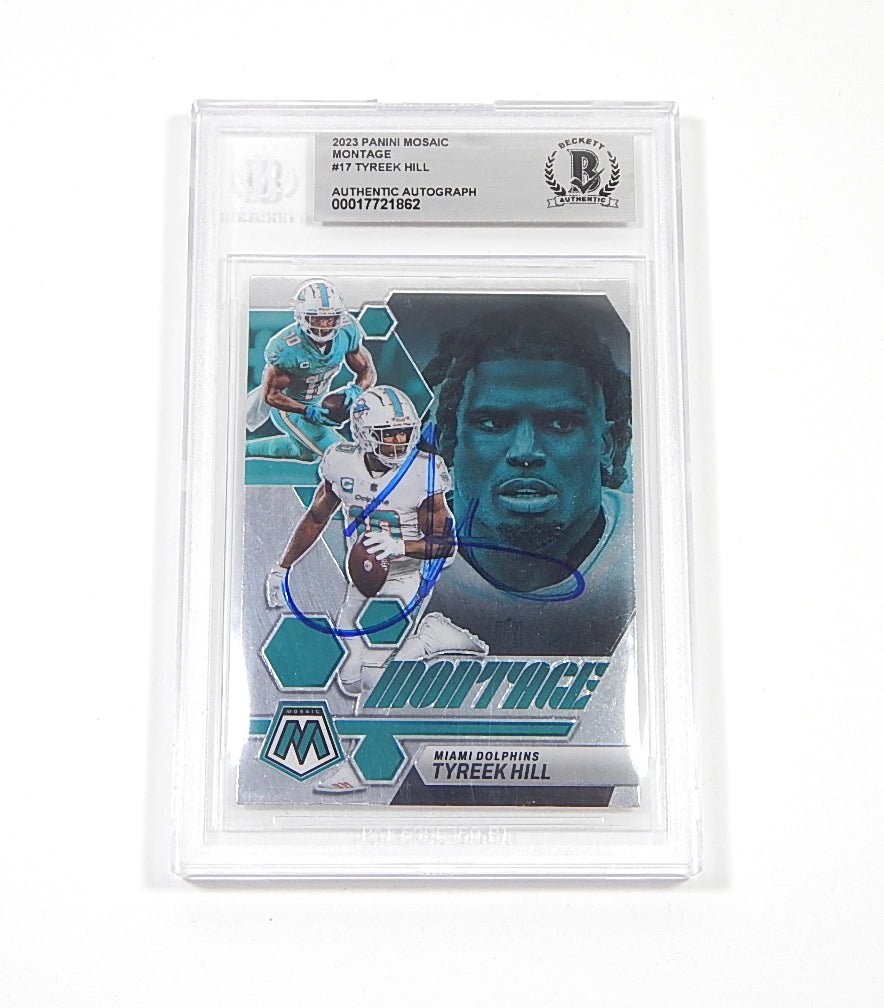 2023 Panini Mosaic Montage Tyreek Hill #M-17 On Card Auto BAS COA