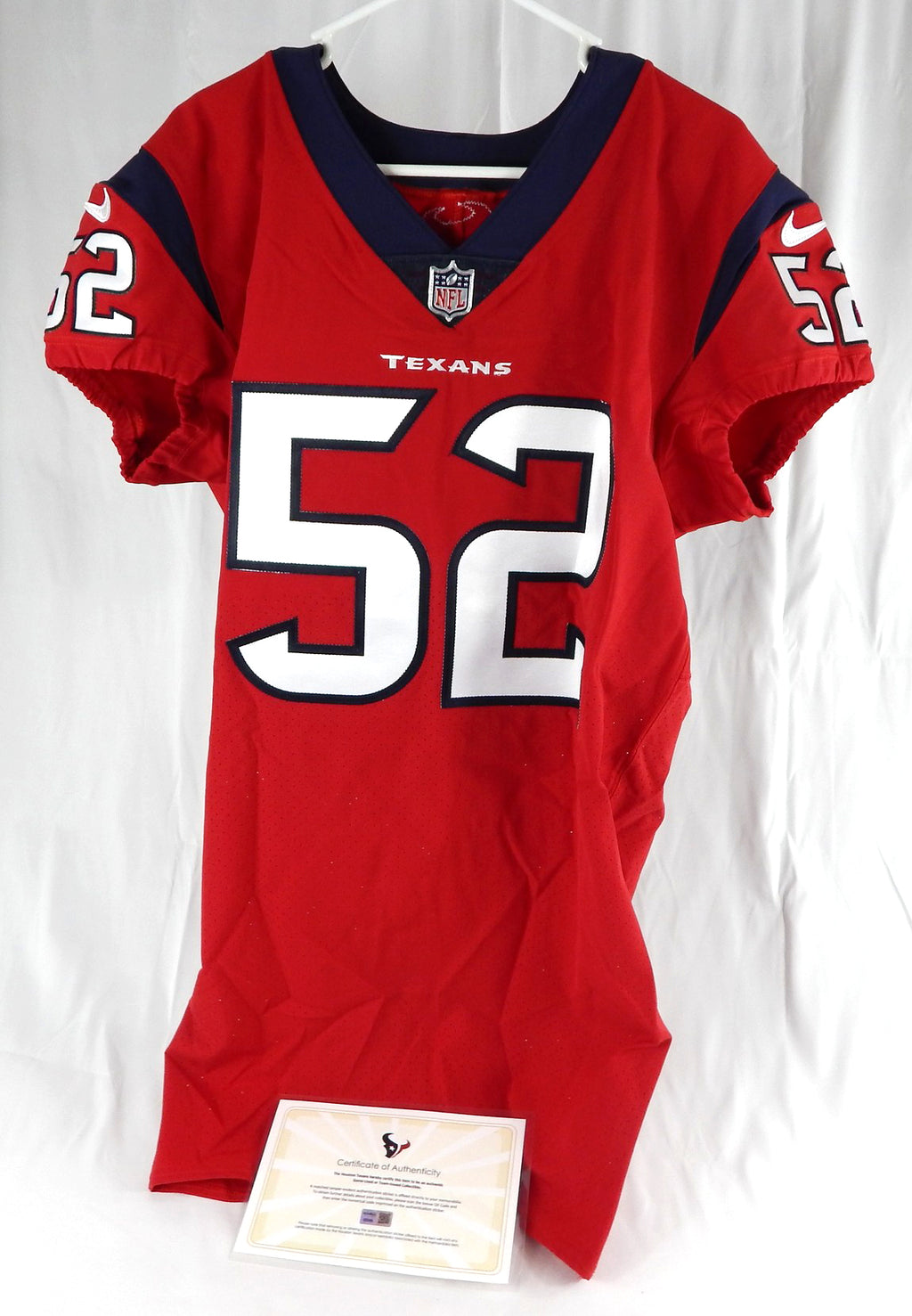 2020 Houston Texans Jonathan Greenard #52 Game Issued Red Jersey 46 970