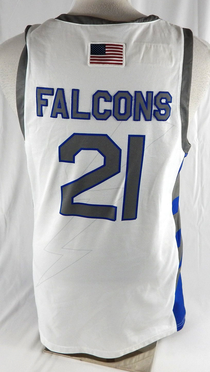 2022-23 Air Force Falcons #21 Game Used White Jersey Basketball L 64 Pic2