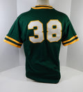 1984-92 Oakland A's Athletics #38 Game Used Green Jersey Batting Practice 193