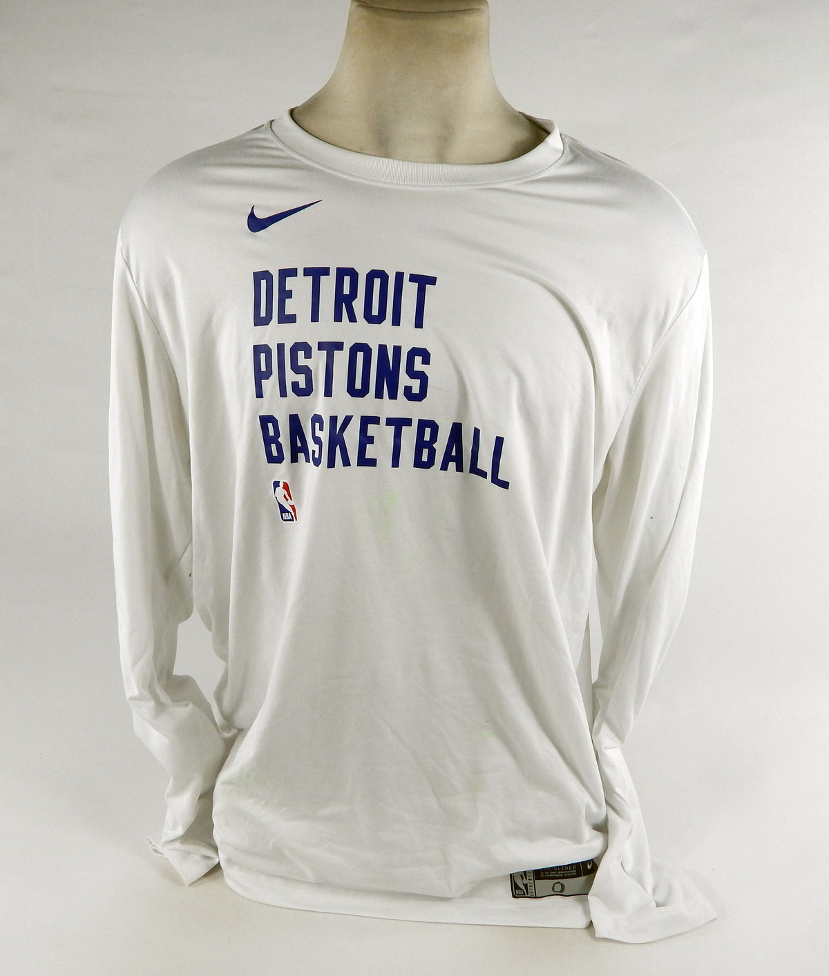 2023-24 Detroit Pistons Jalen Duren #0 Game Used White Longsleeve Shirt 2XL 898