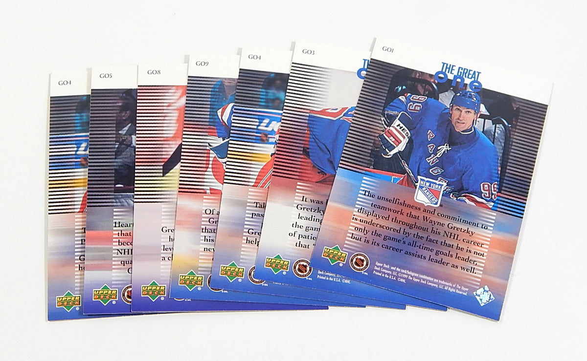Lot of (7) 1999 Upper Deck Wayne Gretzky Living Legend The Great One Inserts Pic2