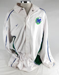 2001-02 Dallas Mavericks Game Issued White Warm Up Jacket 3XL 229