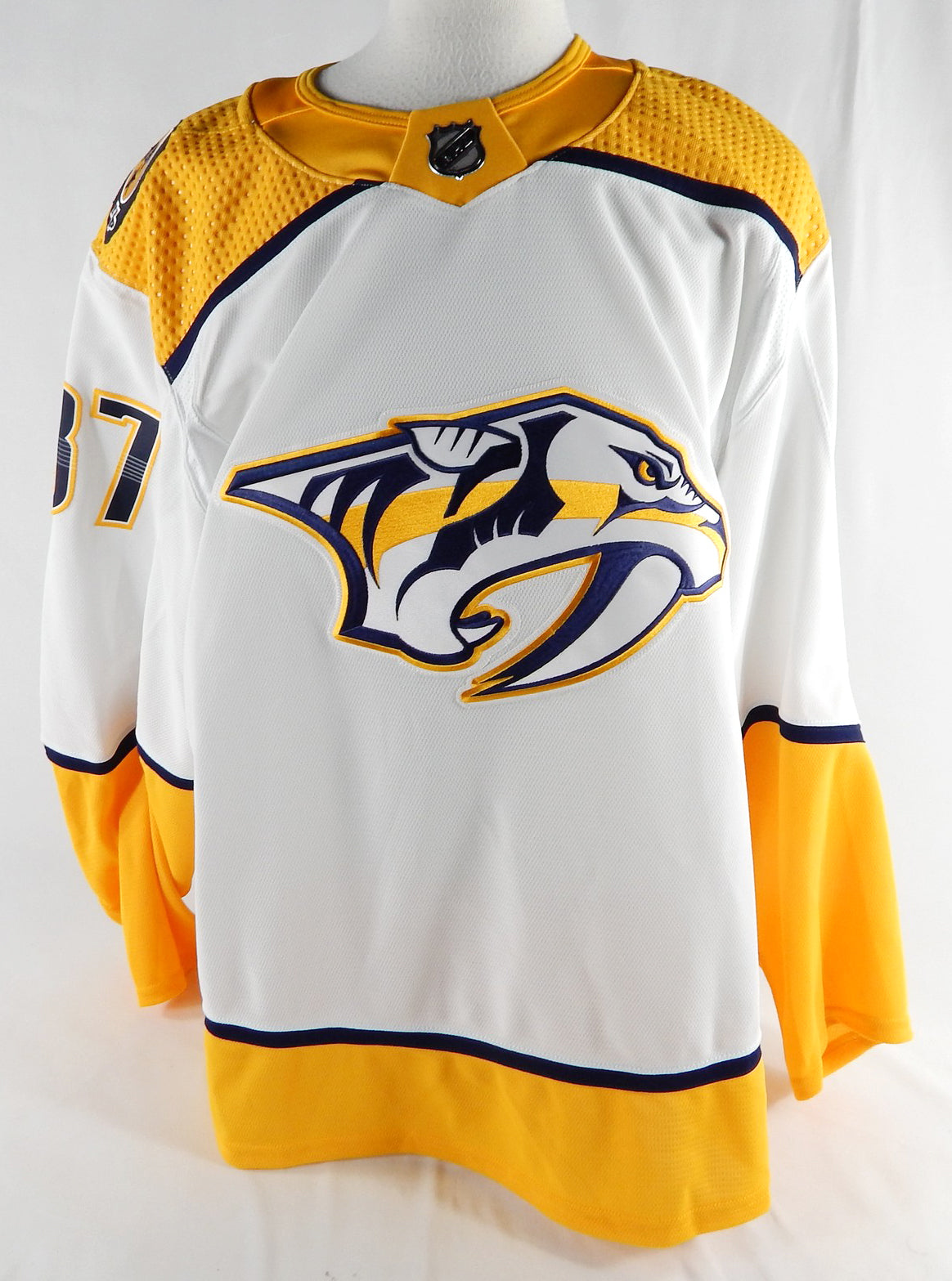 2021 Nashville Predators Graham Sward #87 Game Issued White Jersey 56 693