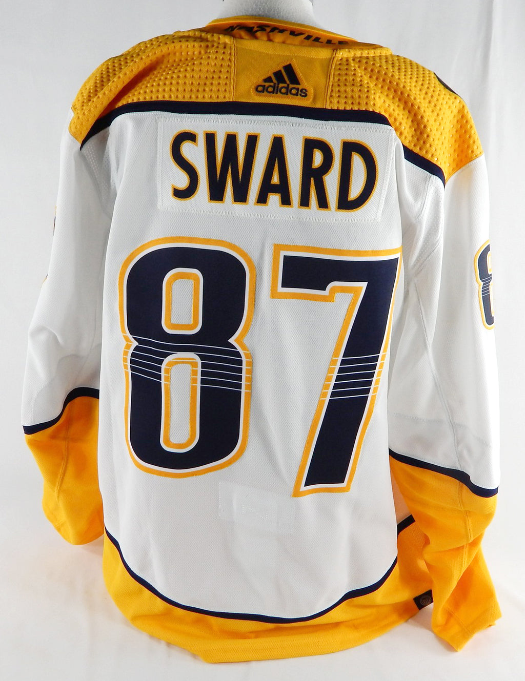 2021 Nashville Predators Graham Sward #87 Game Issued White Jersey 56 693 Pic2