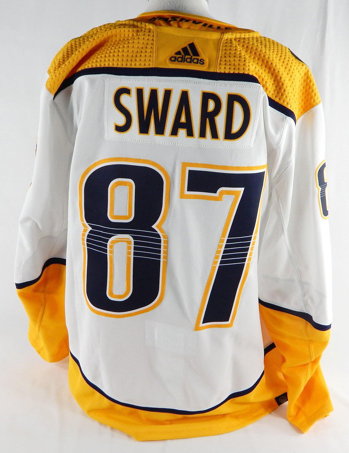 2021 Nashville Predators Graham Sward #87 Game Issued White Jersey 56 693 Pic2