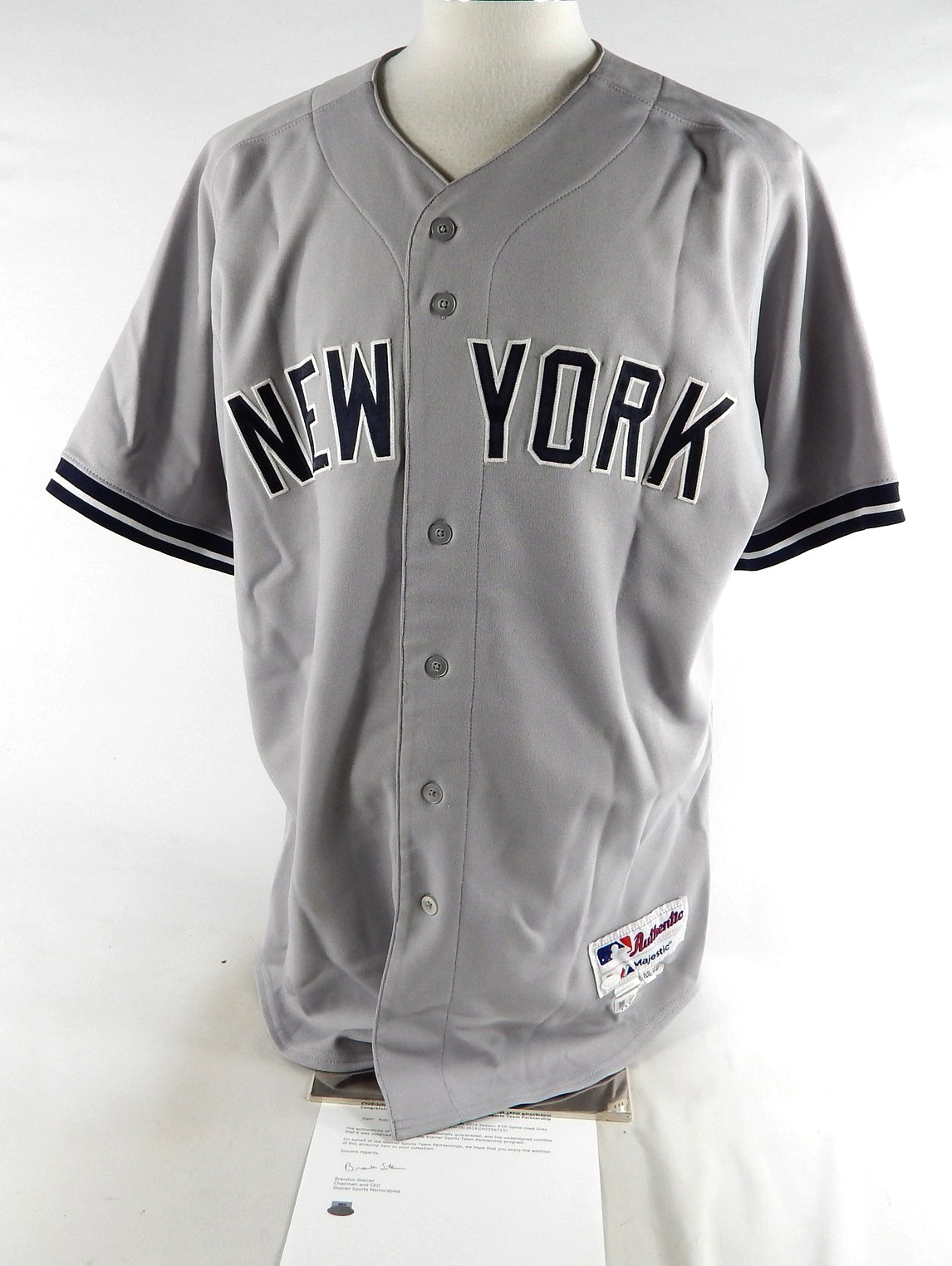 2014 New York Yankees Rob Thomson #59 Game Used Grey Jersey 48 471