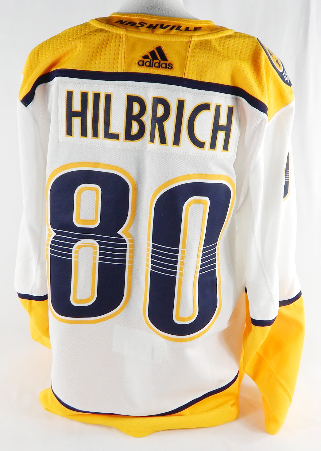 2017 Nashville Predators Christian Hilbrich #80 Game Issued White Jersey 56 694 Pic2
