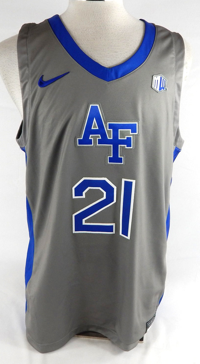 2021-22 Air Force Falcons #21 Game Issued Pos Used Grey Jersey Basketball XL 277