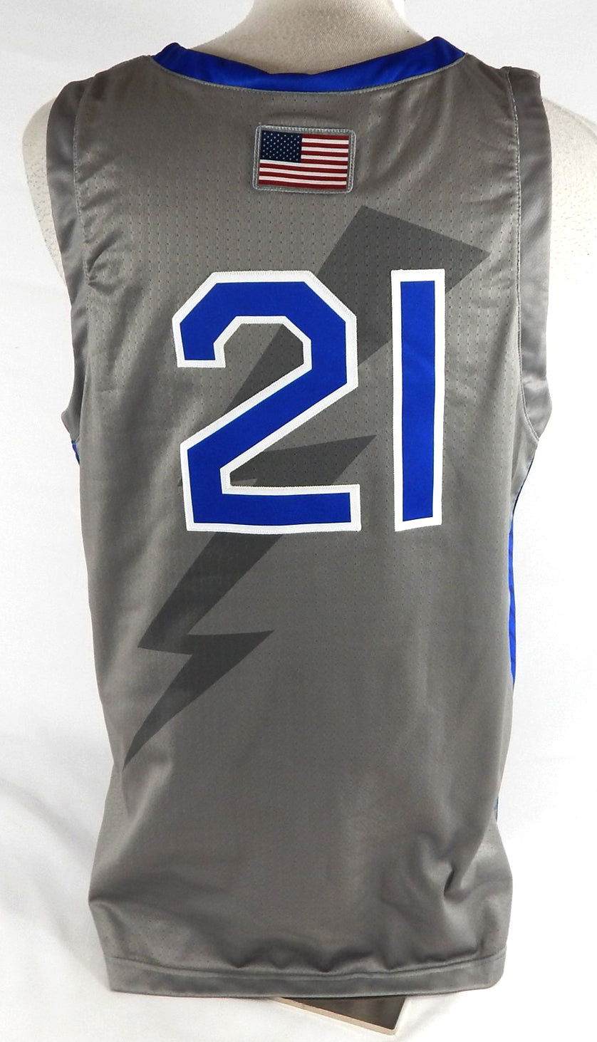 2021-22 Air Force Falcons #21 Game Issued Pos Used Grey Jersey Basketball XL 277 Pic2