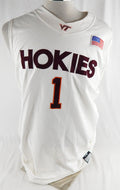 Virginia Tech Hokies Terrell Bell #1 Game Used White Jersey Basketball 52 871