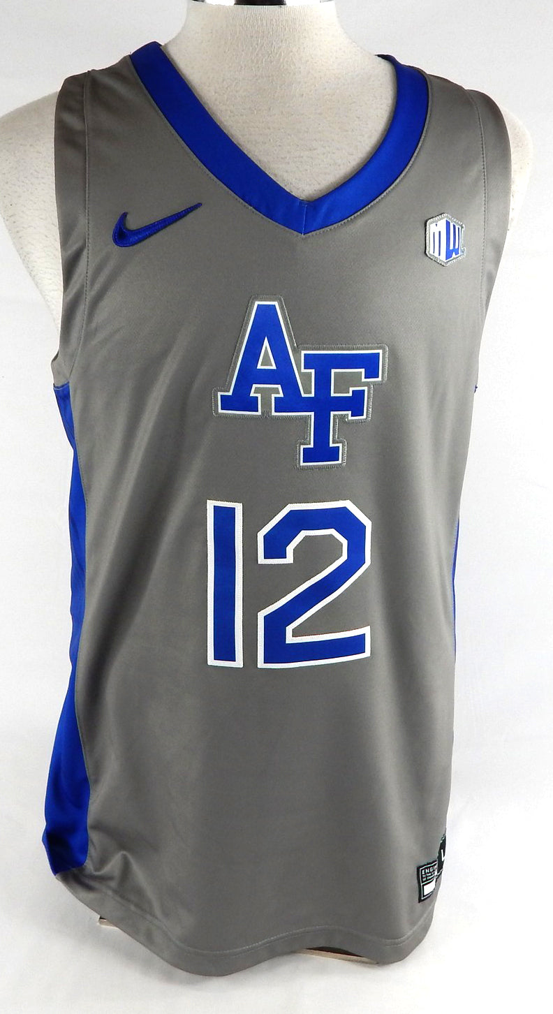 2021-22 Air Force Falcons #12 Game Issued Pos Used Grey Jersey Basketball L 278