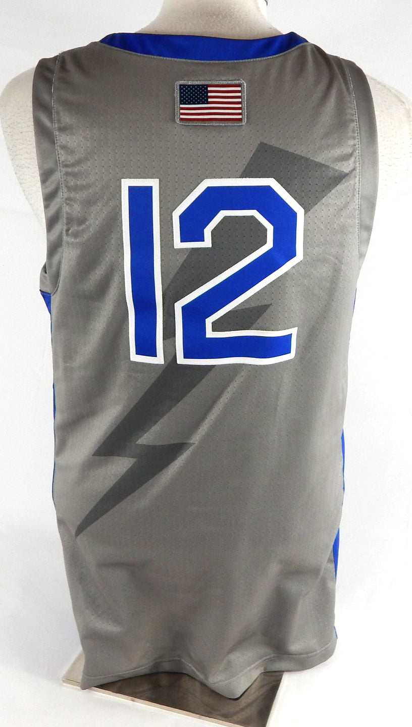2021-22 Air Force Falcons #12 Game Issued Pos Used Grey Jersey Basketball L 278 Pic2