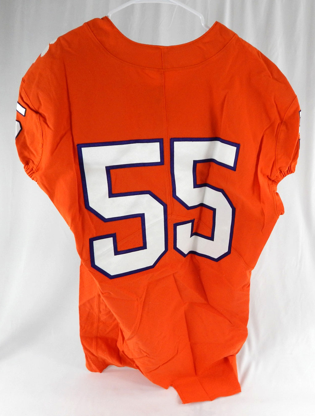 2017-22 Clemson Tigers #55 Game Issued Pos Used Orange Jersey Football NP R 48 4 Pic2