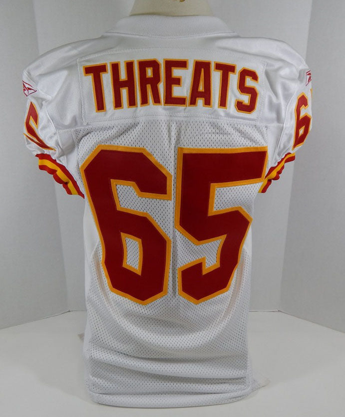 2001 Kansas City Chiefs Jabbar Threats #65 Game Issued White Jersey DP11021