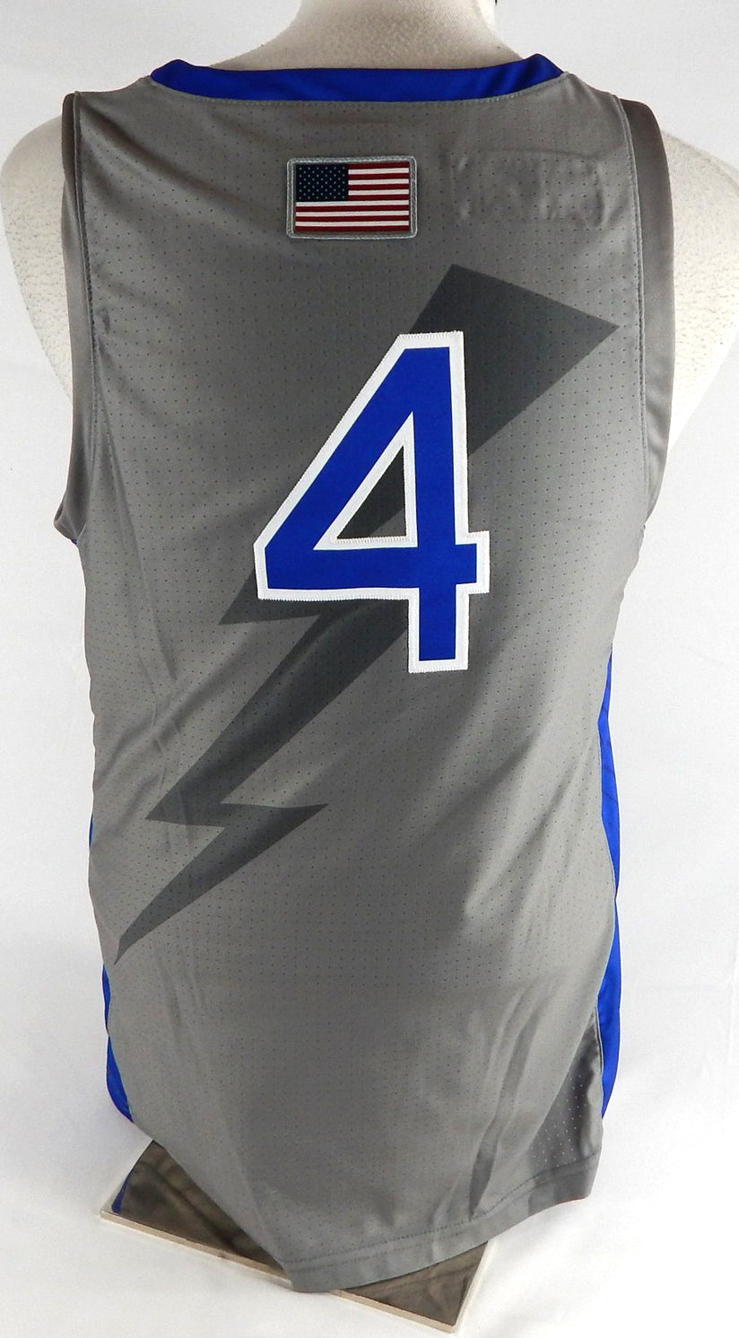 2023-24 Air Force Falcons #4 Game Issued Pos Used Grey Jersey Basketball L 279 Pic2