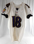 2013 Baltimore Ravens Franks #18 Game Issued White Jersey 42 509