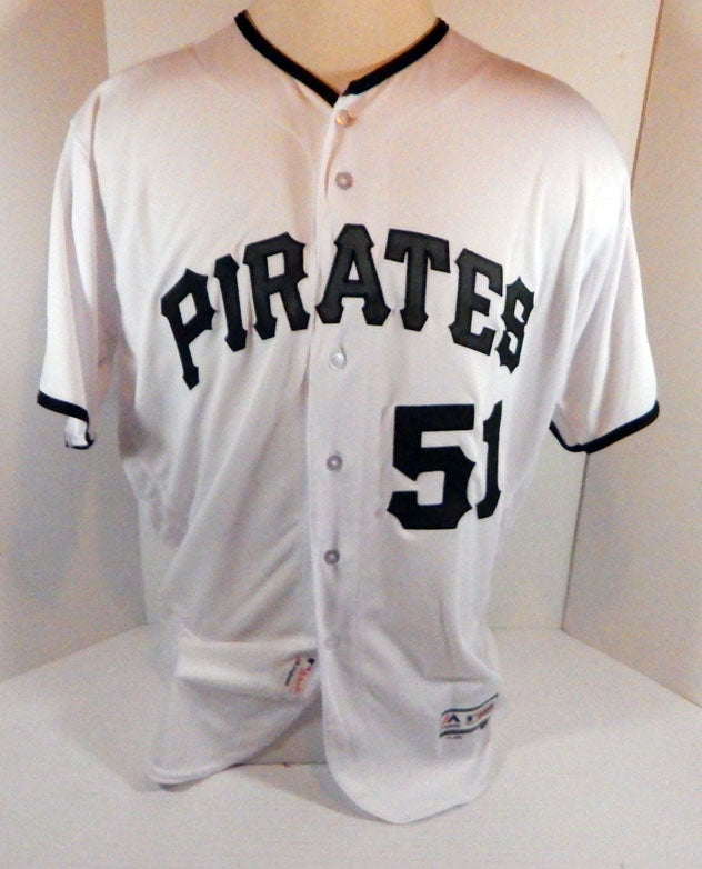 2018 Pittsburgh Pirates Jordan Milbrath #51 Game Issued White Jersey Memorial 48 Pic2