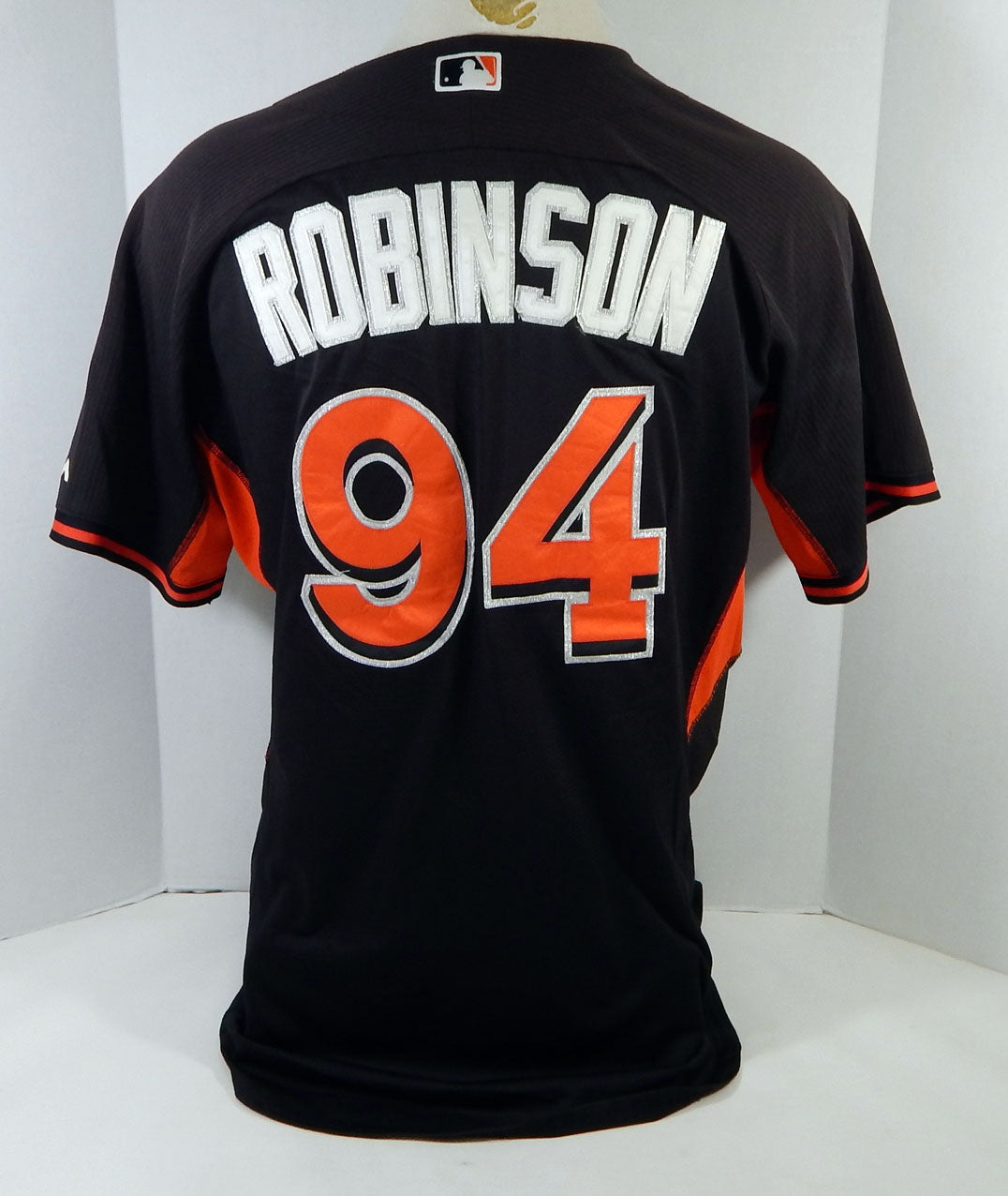 2014-16 Miami Marlins CJ Robinson #94 Game Used Black Jersey Ex ST BP 48 956