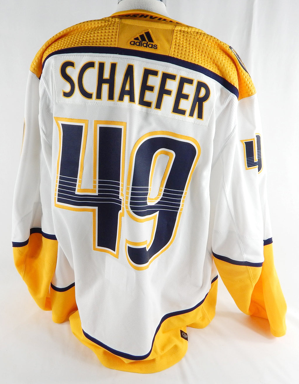 2022 Nashville Predators Reid Schaefer #49 Game Issued White Jersey 58 697 Pic2