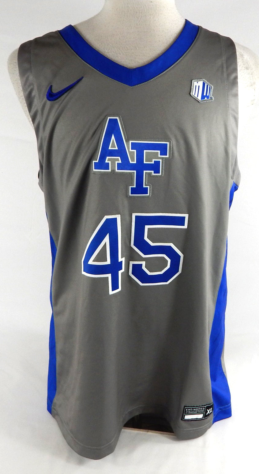 2021-22 Air Force Falcons #45 Game Issued Pos Used Grey Jersey Basketball XL 281
