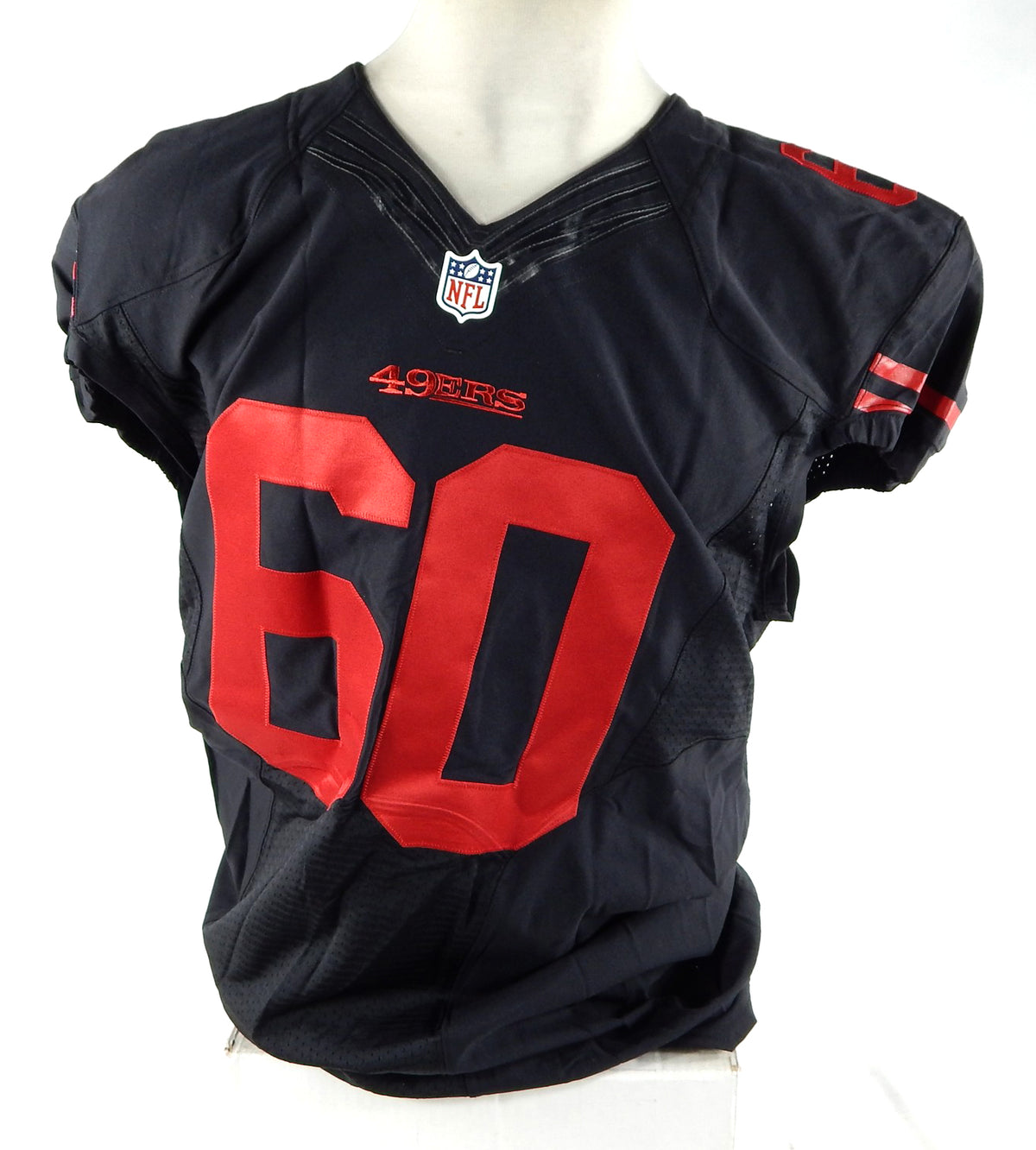 2015 San Francisco 49ers Thomas #60 Game Issued Black Jersey Color Rush 48 747