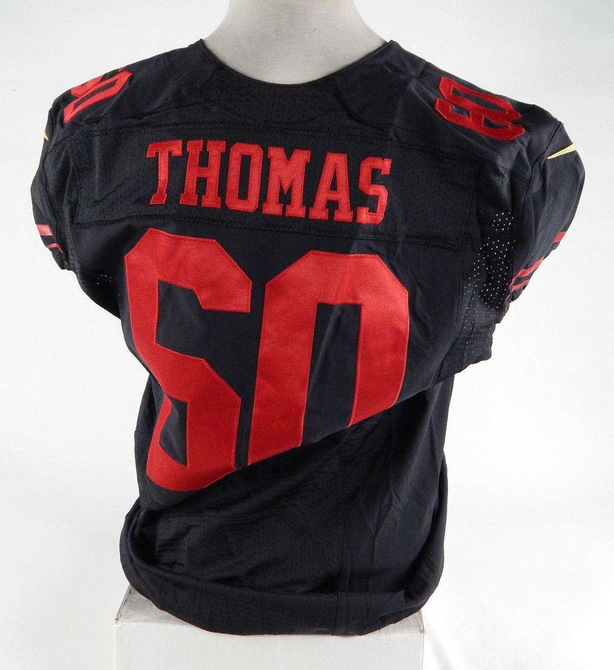 2015 San Francisco 49ers Thomas #60 Game Issued Black Jersey Color Rush 48 747 Pic2