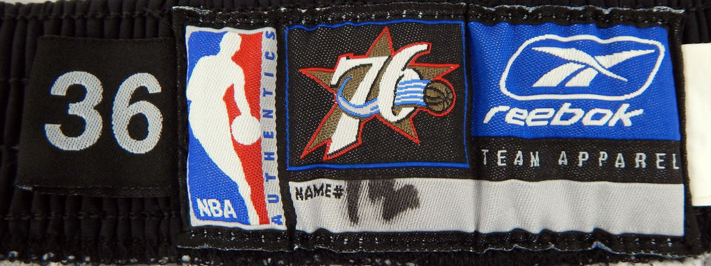 2002-06 Philadelphia 76ers #12 Game Used Black Warm Up Pants 36 140