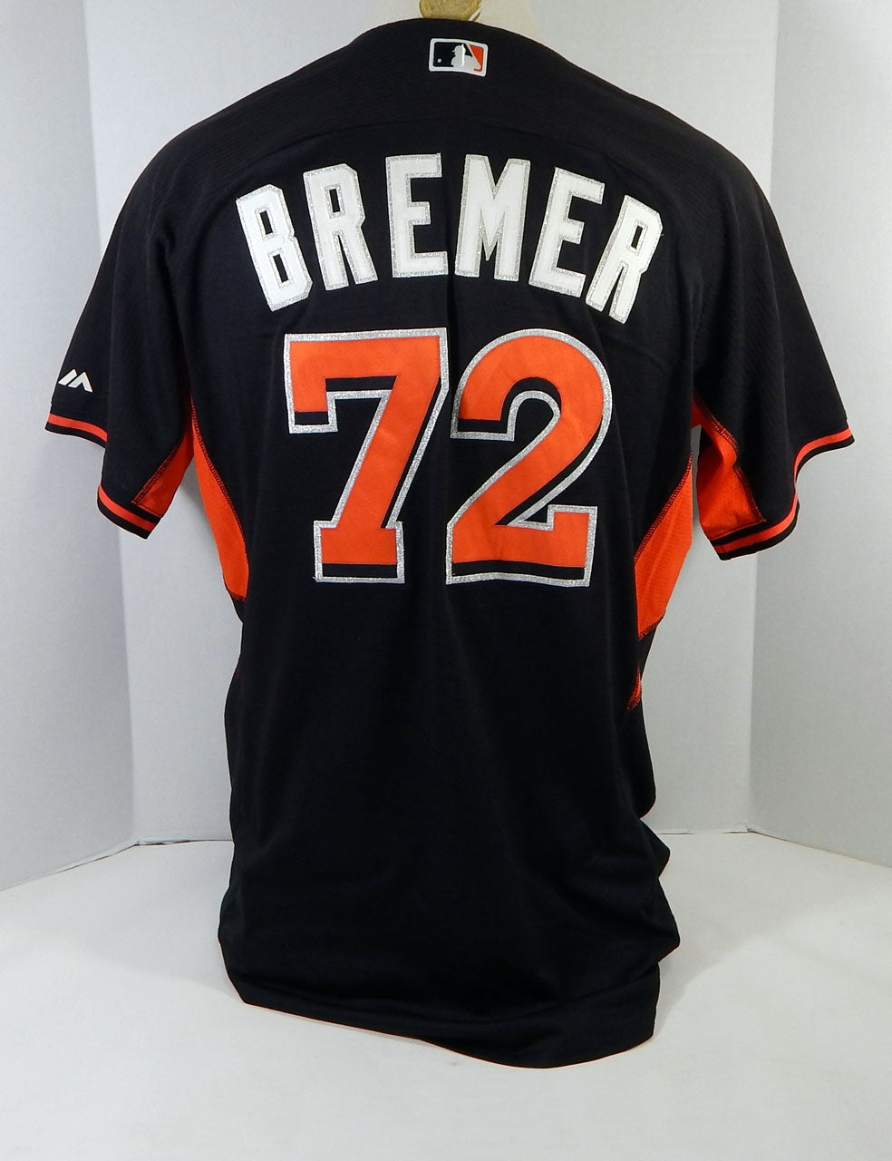 2014-16 Miami Marlins Tyler Bremer #72 Game Used Black Jersey Ex ST BP 48 960