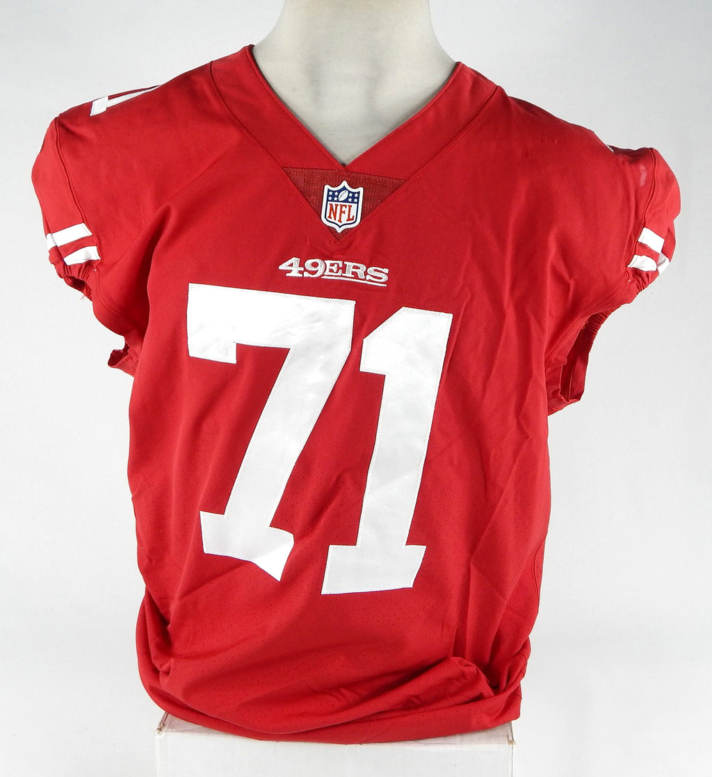 2016 San Francisco 49ers Erik Pears #71 Game Used Red Jersey 48 DP70753