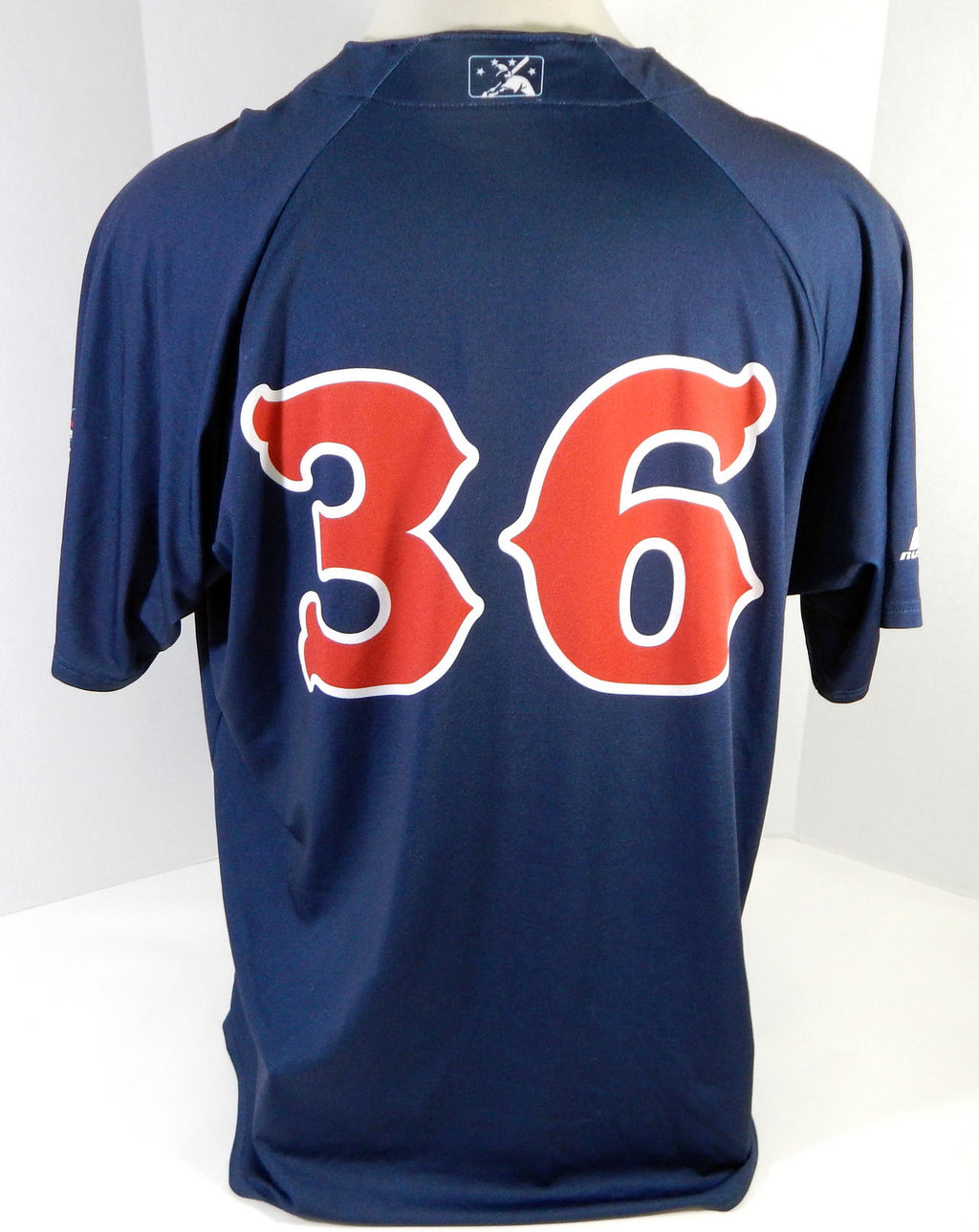 2015-16 Pawtucket Red Sox Jonathan Aro Robby Scott #36 Game Used Navy Jersey 6 Pic2