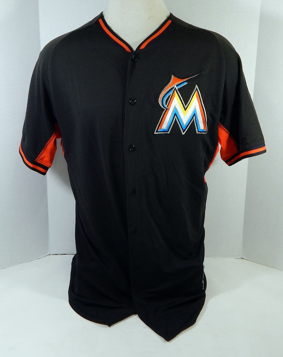 2014-16 Miami Marlins Daniel Santin #25 Game Used Black Jersey Ex ST BP 48 964 Pic2
