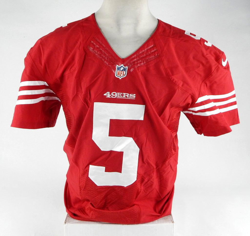 2014 San Francisco 49ers McLeod Bethel Thompson #5 Game Issued Red Jersey 44 5
