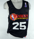 1990s Atlanta Hawks #25 Game Used Black White Practice Jersey 3XL DP68986