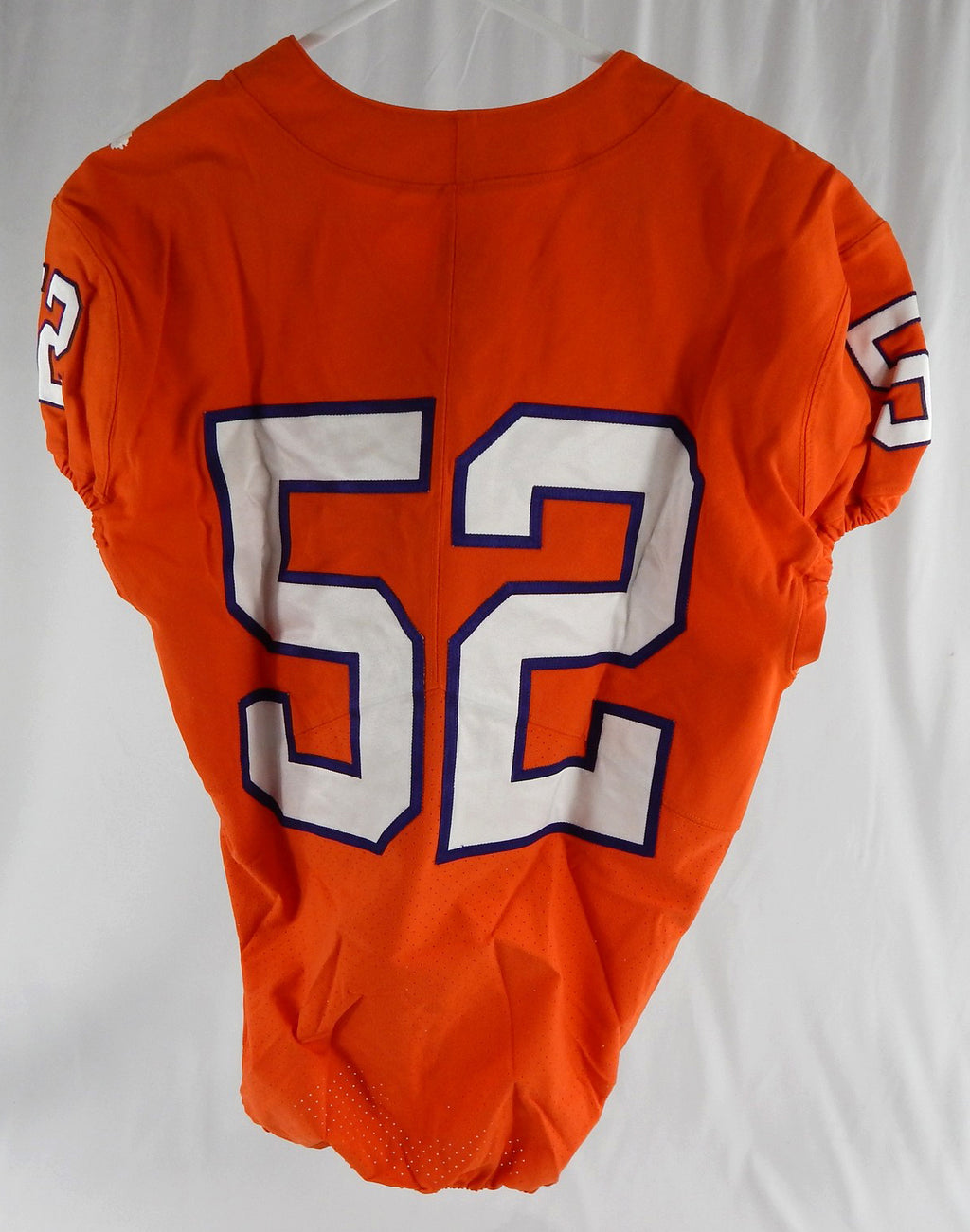 2017-22 Clemson Tigers #52 Game Issued Pos Used Orange Jersey Football NP Rem 32 Pic2
