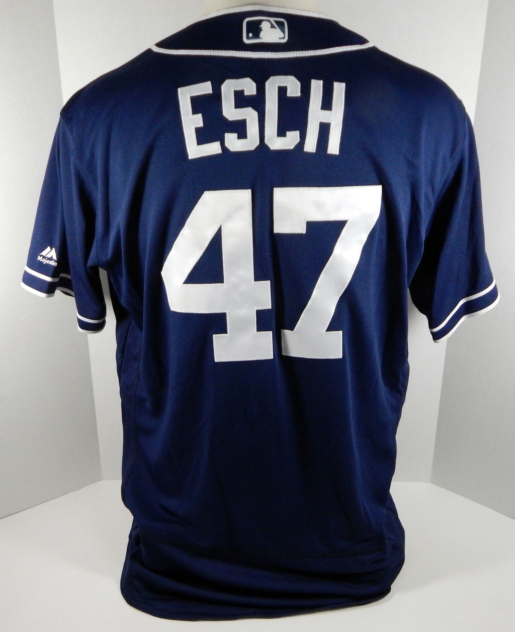 2017 San Diego Padres Jake Esch #47 Game Issued Navy Jersey JC095756