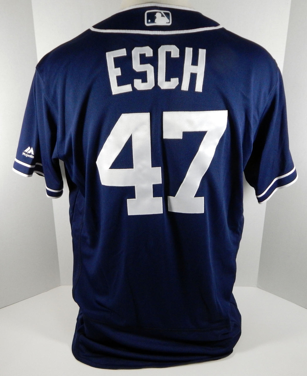2017 San Diego Padres Jake Esch #47 Game Issued Navy Jersey JC095756