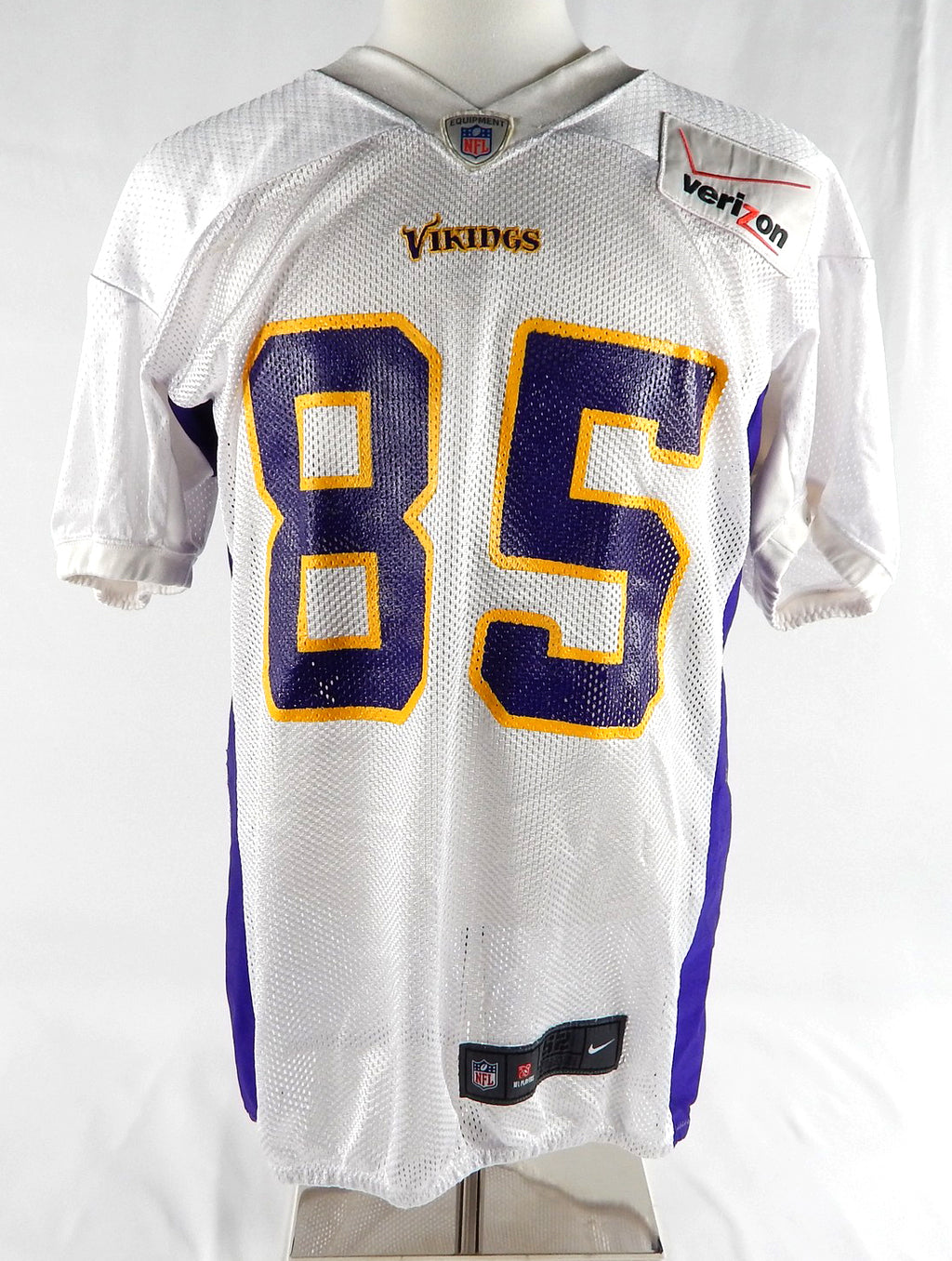2012 Minnesota Vikings #85 Game Used White Practice Jersey 52 DP86484