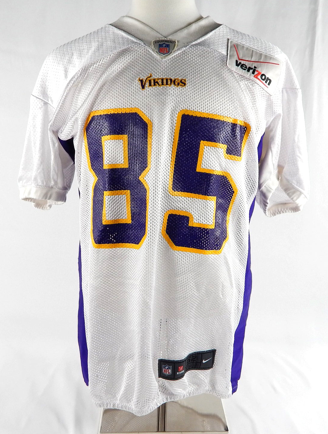 2012 Minnesota Vikings #85 Game Used White Practice Jersey 52 DP86484