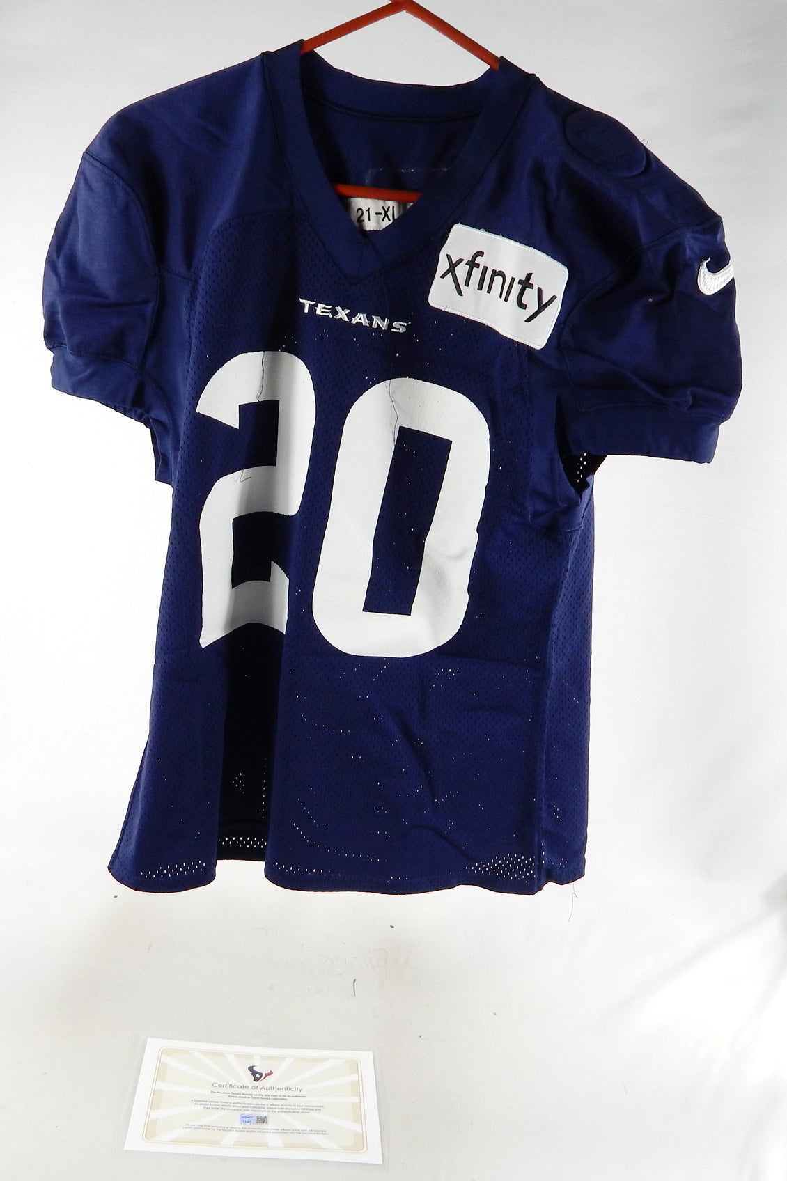2021 Houston Texans Ka'dar Hollman #20 Game Issued Blue Practice Jersey XL 501