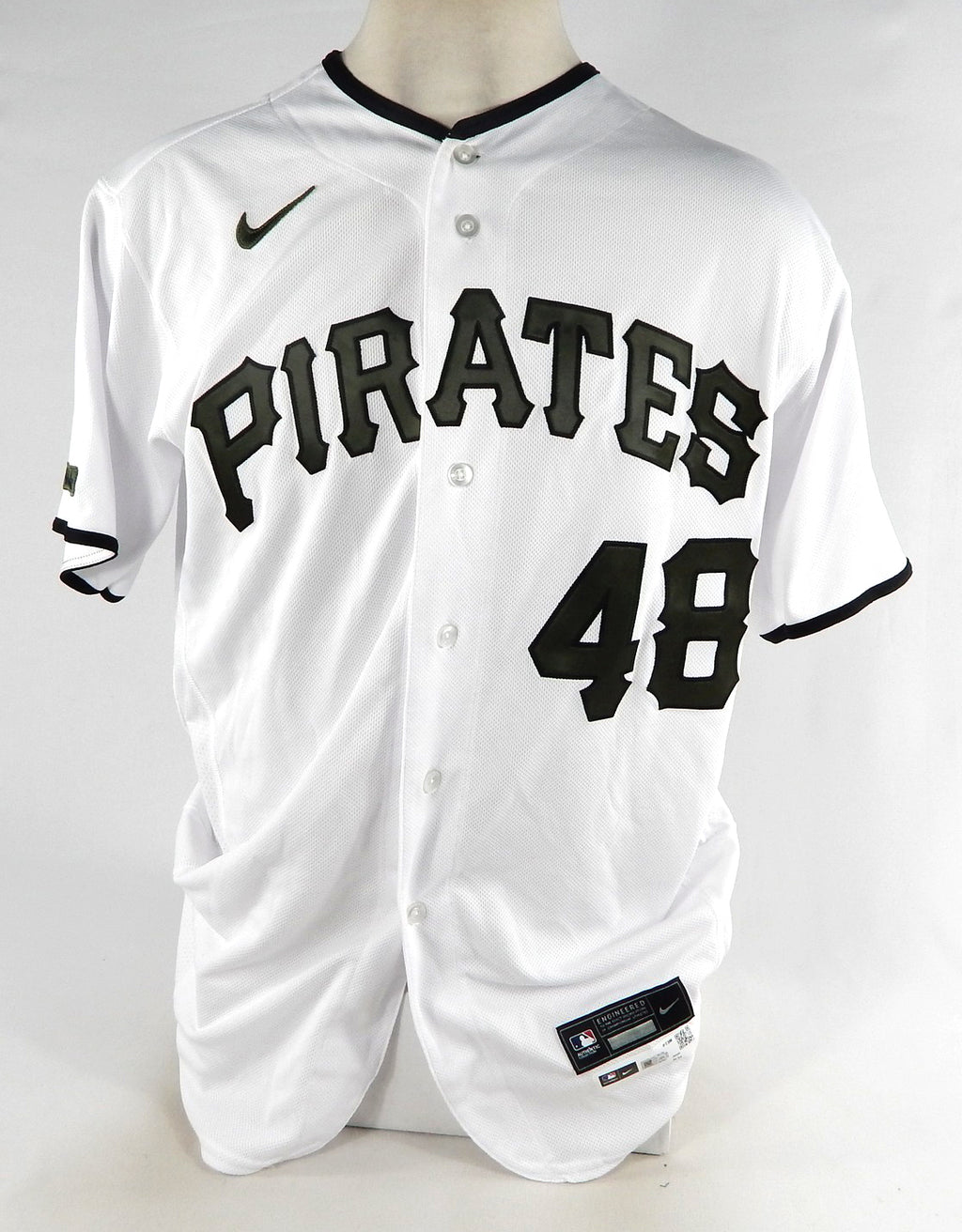 2020 Pittsburgh Pirates Richard Rodriguez #48 Game Issued White Jersey Memorial Pic2